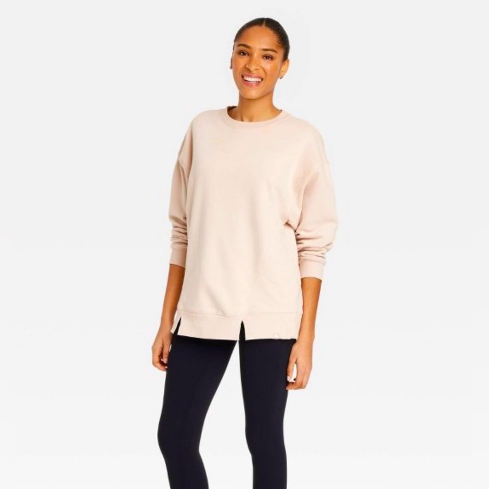 JoyLab Cream Crew Neck Sweater Soft Knit